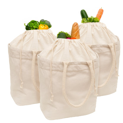 Organic Cotton Canvas Grocery Tote with Drawstring