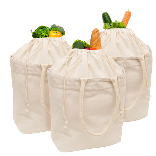 Organic Cotton Canvas Grocery Tote with Drawstring