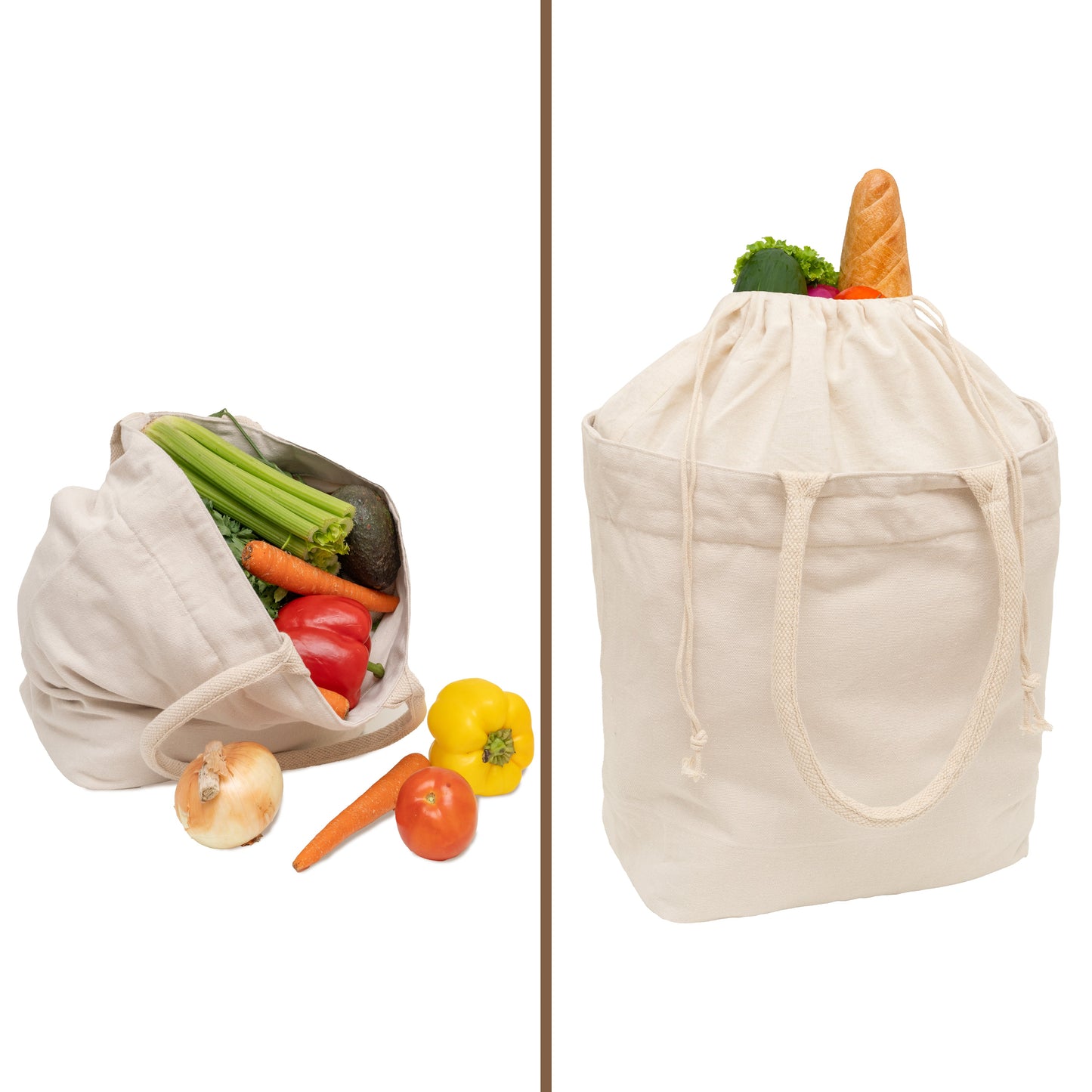 Organic Cotton Canvas Grocery Tote with Drawstring