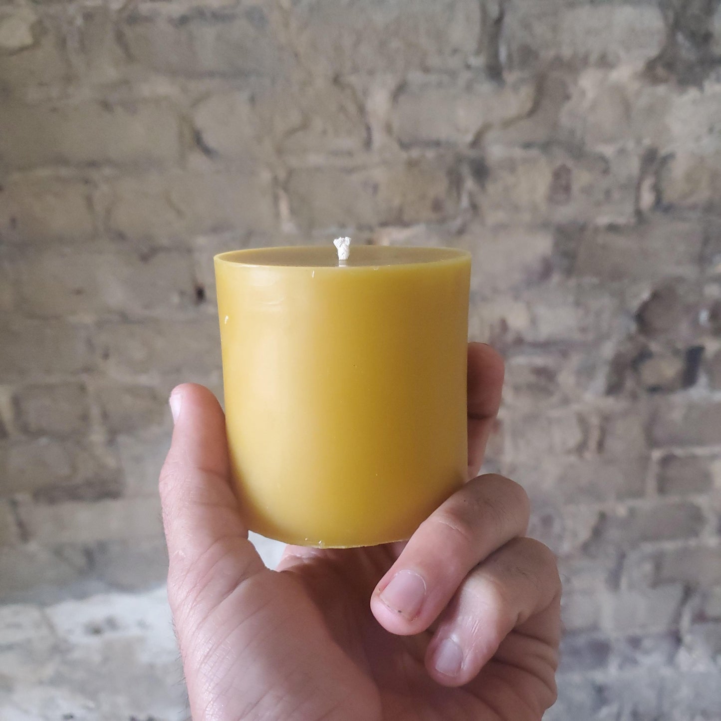 Natural Beeswax Pillar Candles -3-Inch Wide