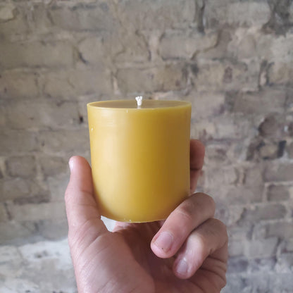 Natural Beeswax Pillar Candles -3-Inch Wide