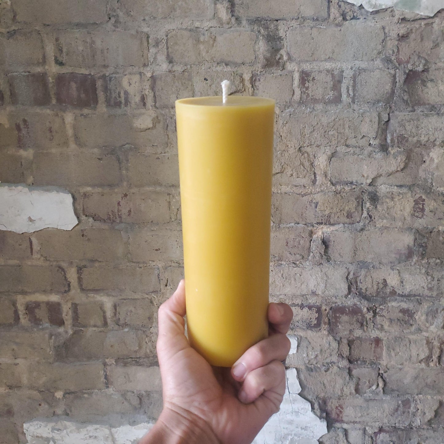 Natural Beeswax Pillar Candles -3-Inch Wide