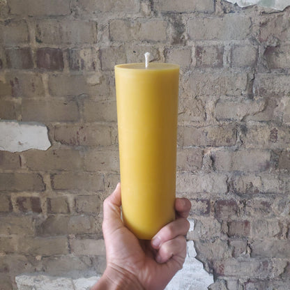 Natural Beeswax Pillar Candles -3-Inch Wide