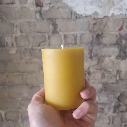 Natural Beeswax Pillar Candles -3-Inch Wide