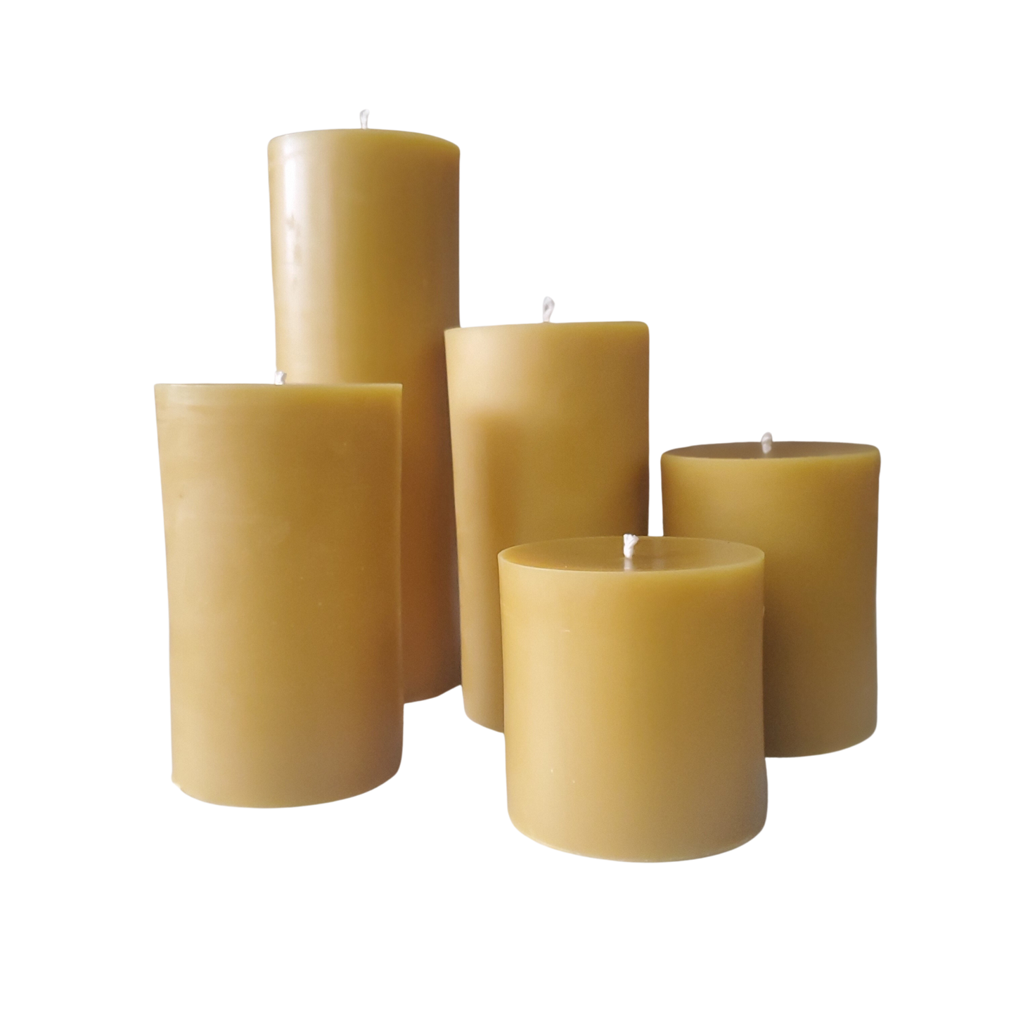 Natural Beeswax Pillar Candles -3-Inch Wide