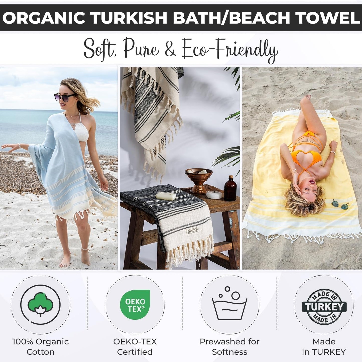 100% Organic Turkish Cotton Towels