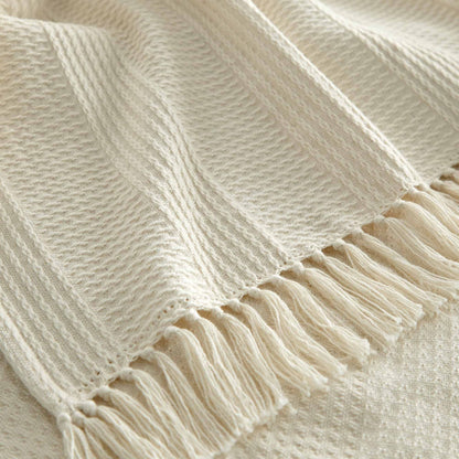 Organic Cotton Throw Blanket with Tassels