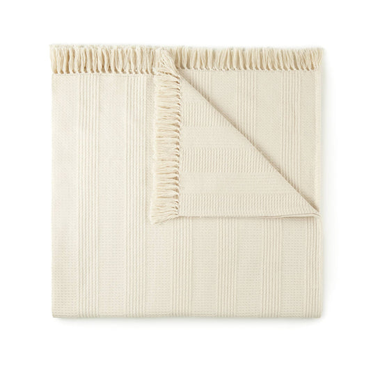 Organic Cotton Throw Blanket with Tassels