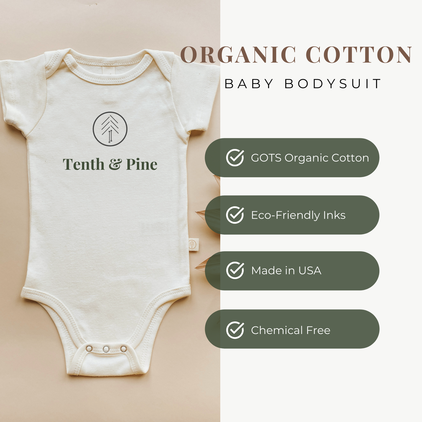 Loved. Organic Cotton Baby Bodysuit - Short Sleeve