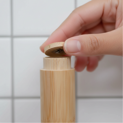 Bamboo Floss Container with Charcoal Dental Floss