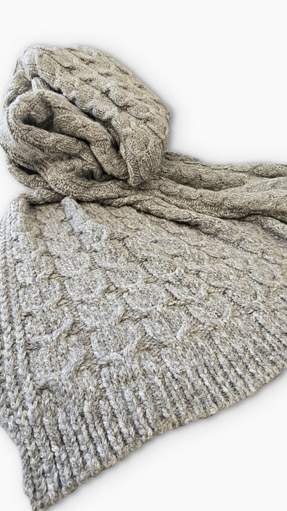 Handloomed Peruvian Pima Cotton & Baby Alpaca Throw Blanket -Graphite