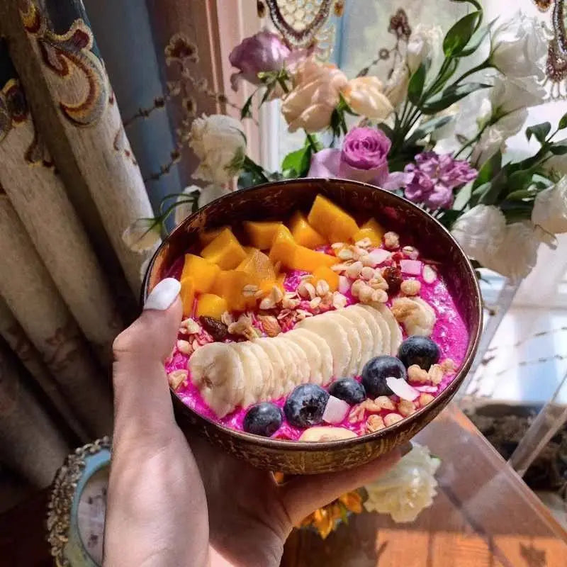 Natural Coconut Bowl Set with Wooden Spoons