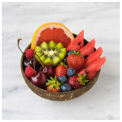 Natural Coconut Bowl Set with Wooden Spoons