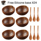 Natural Coconut Bowl Set with Wooden Spoons