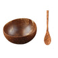 Natural Coconut Bowl Set with Wooden Spoons