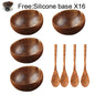 Natural Coconut Bowl Set with Wooden Spoons