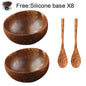 Natural Coconut Bowl Set with Wooden Spoons