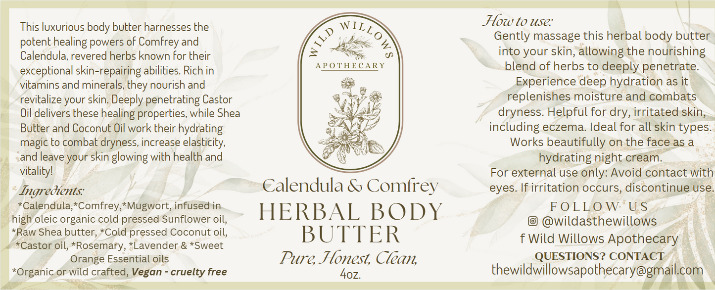 Herbal Body Butter - Calendula & Comfrey