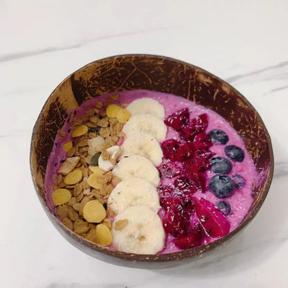 Natural Coconut Bowl Set with Wooden Spoons