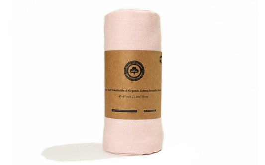 Organic Cotton Swaddle Blanket - Pink