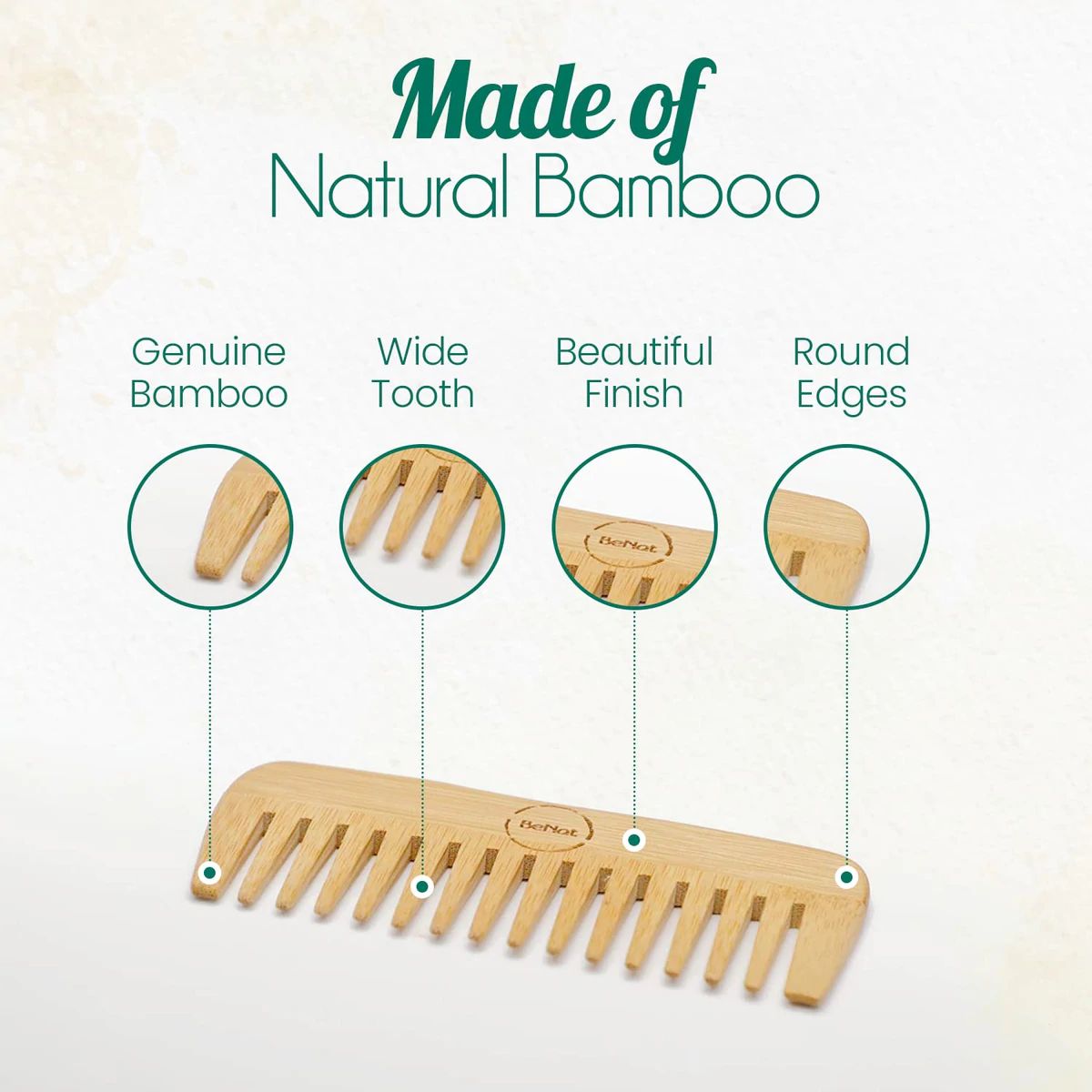 Natural Wooden Bamboo Hair Comb