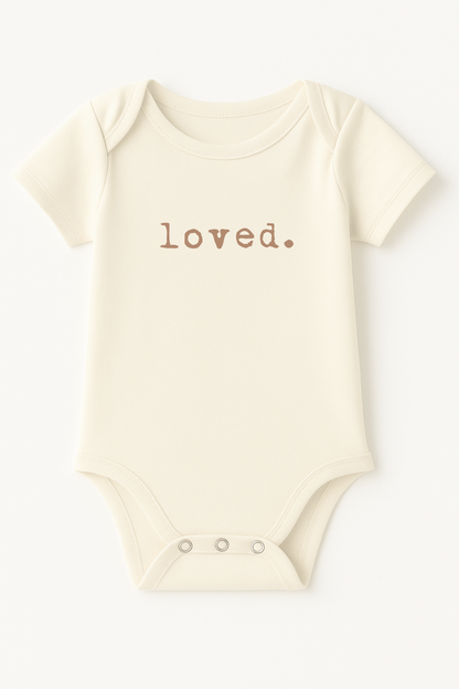 Loved. Organic Cotton Baby Bodysuit - Short Sleeve
