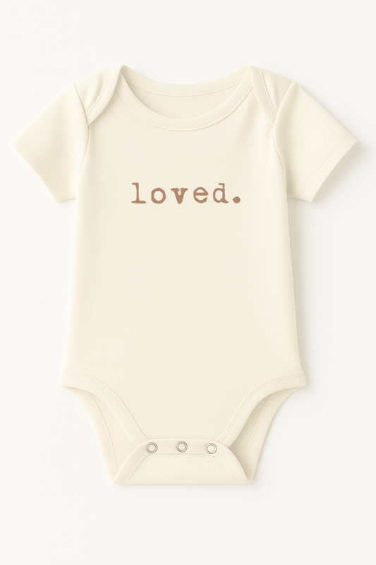 Loved. Organic Cotton Baby Bodysuit - Short Sleeve